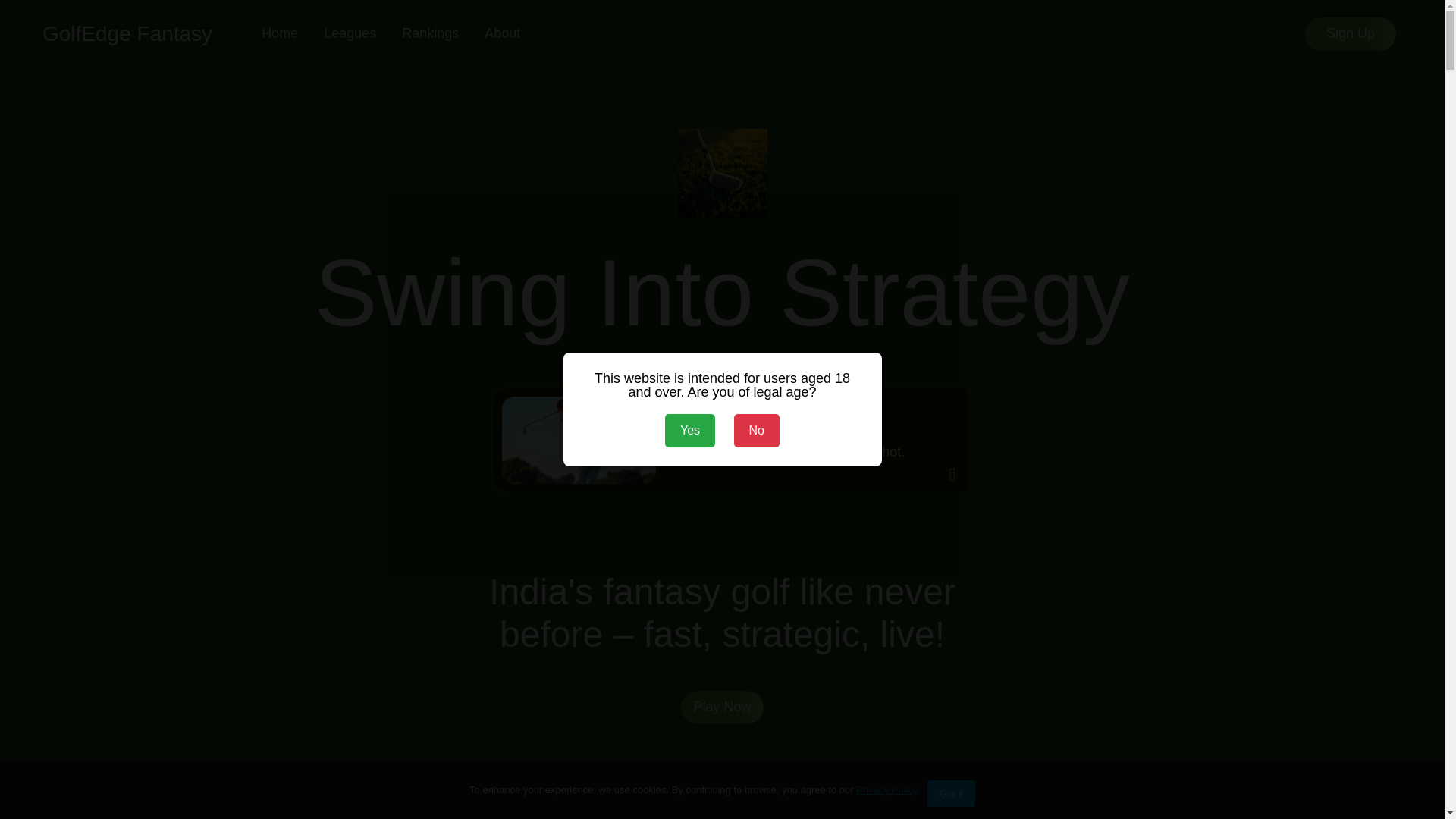 website screenshot of https://golfedgefantasy.com/