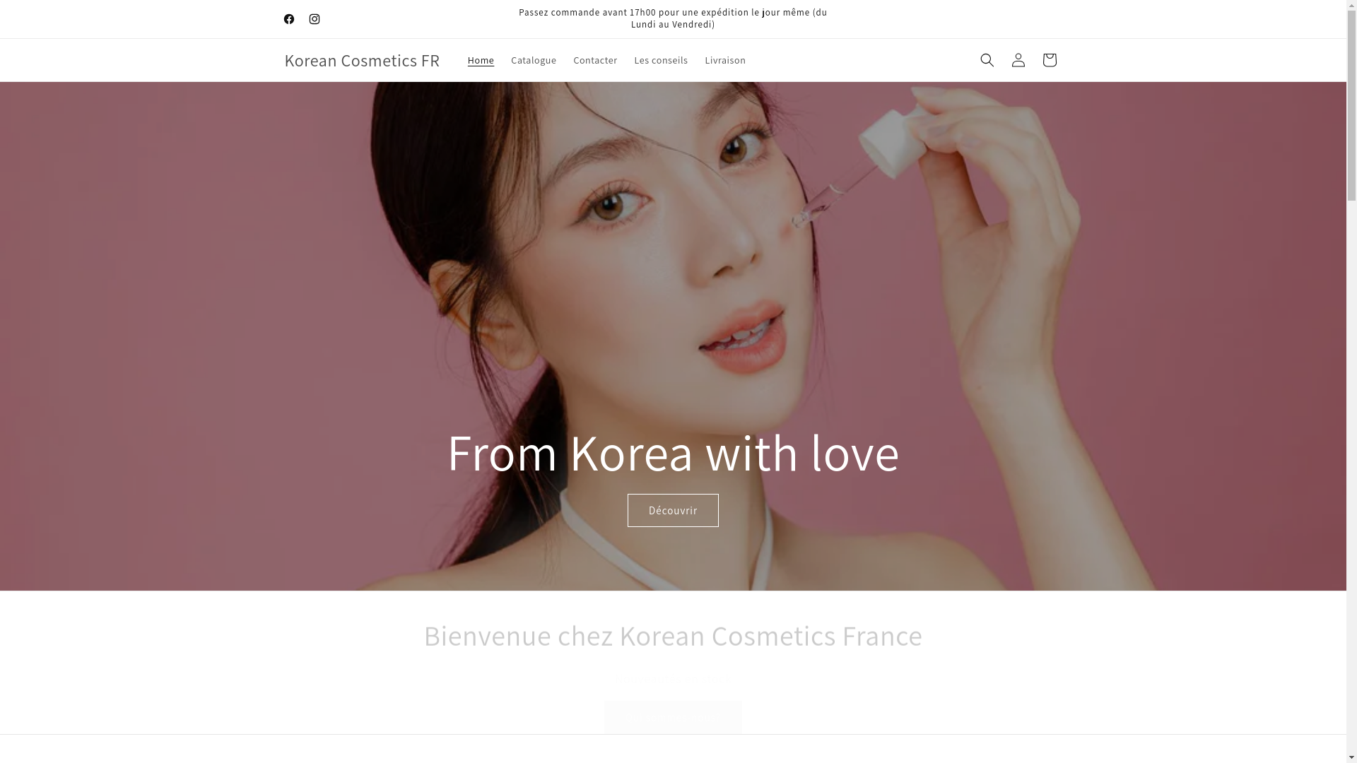 website screenshot of https://koreancosmeticsfr.fr/