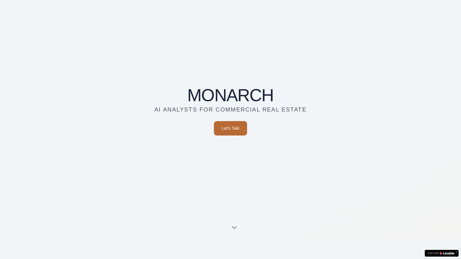 website screenshot of https://monarchcre.ai/
