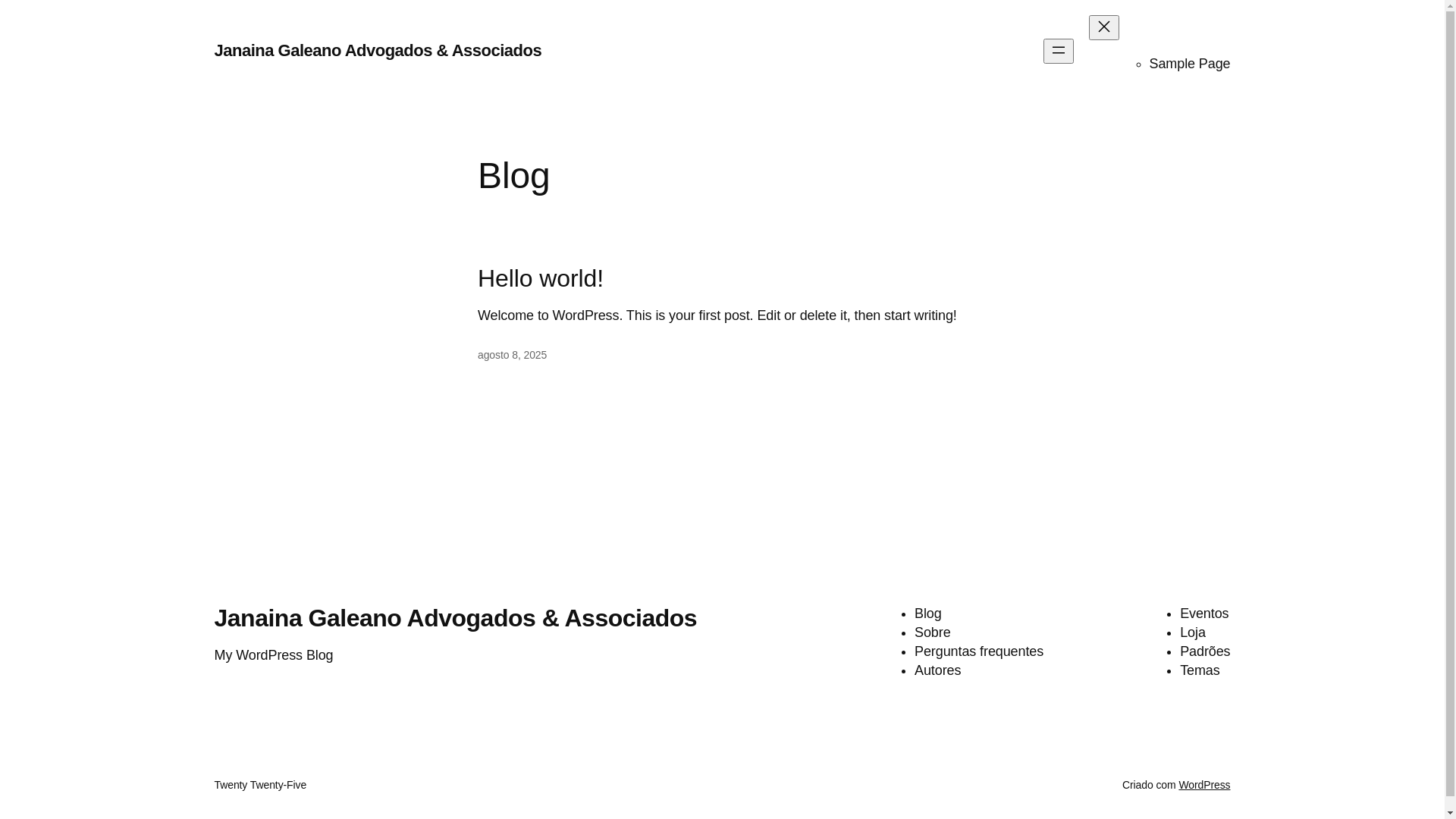 website screenshot of https://janainagaleanoadv.com.br/