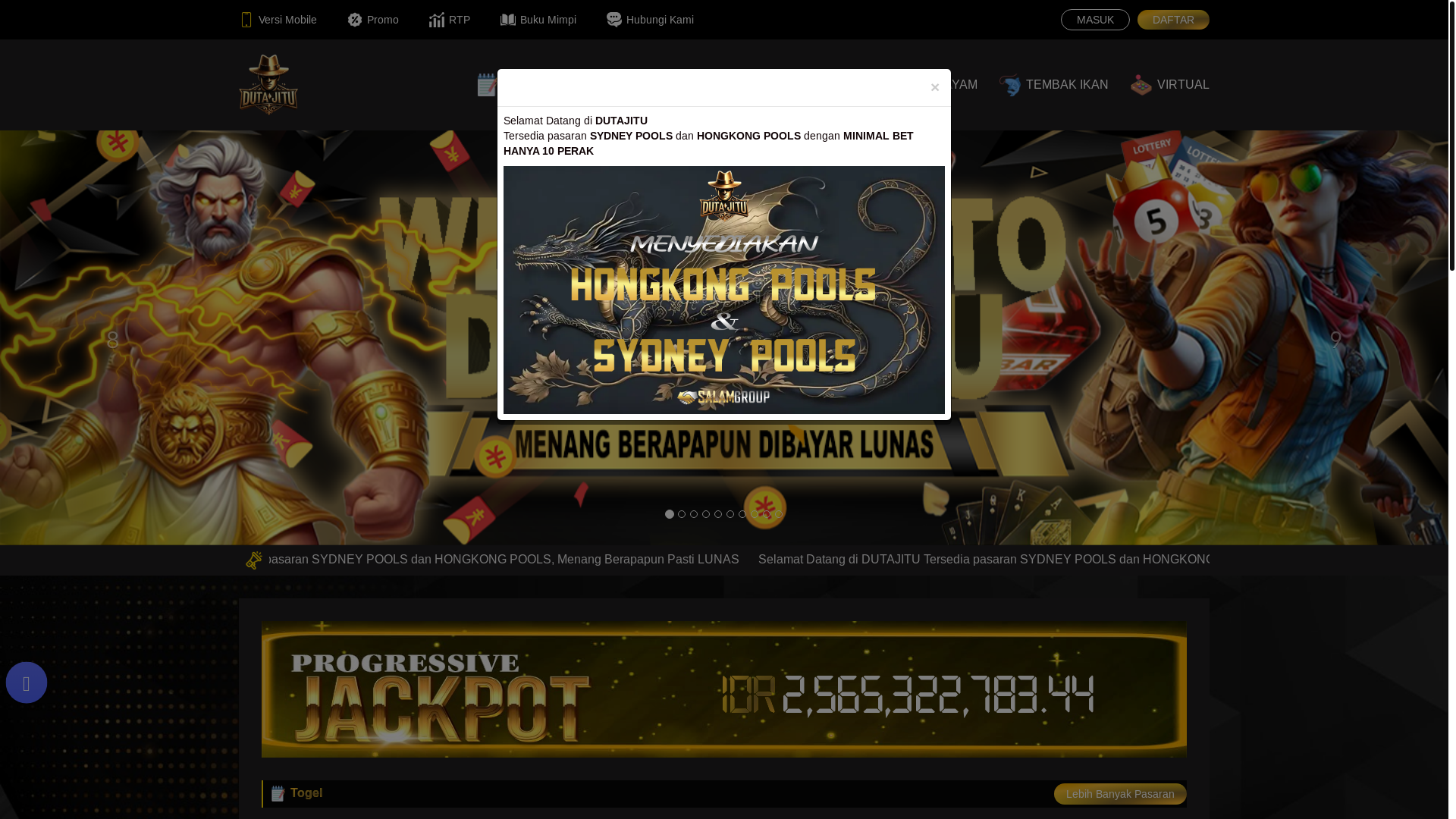 website screenshot of https://dutakoboi.xyz/