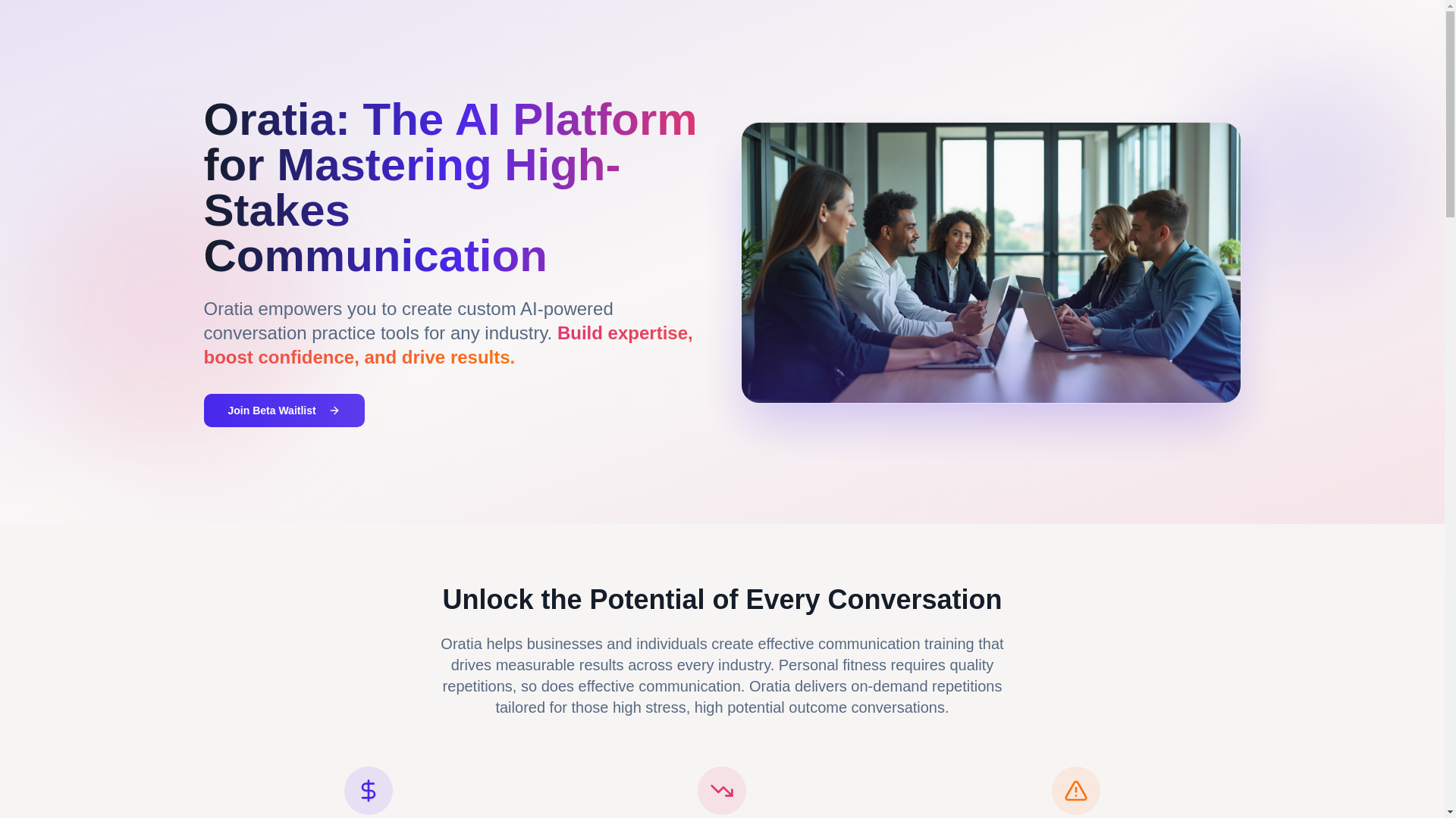 website screenshot of https://oratia.io/