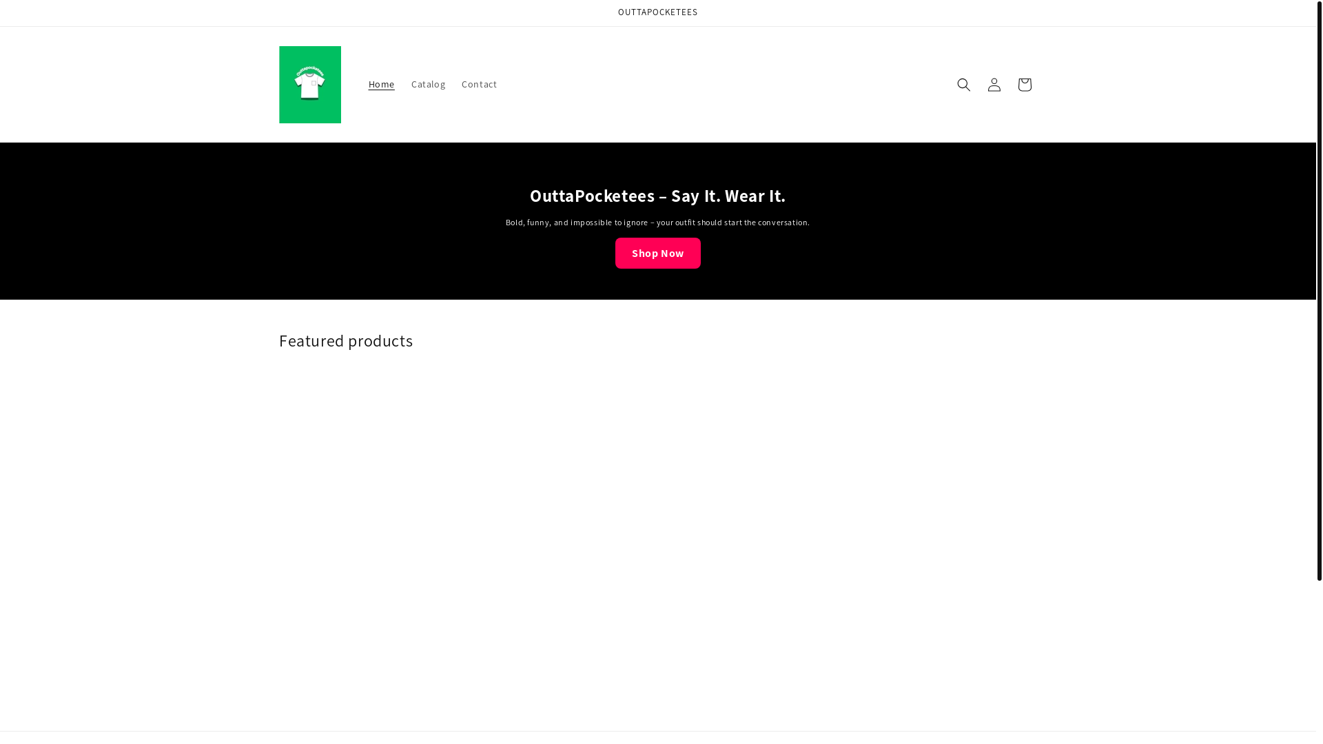 website screenshot of https://outtapocketees.com/