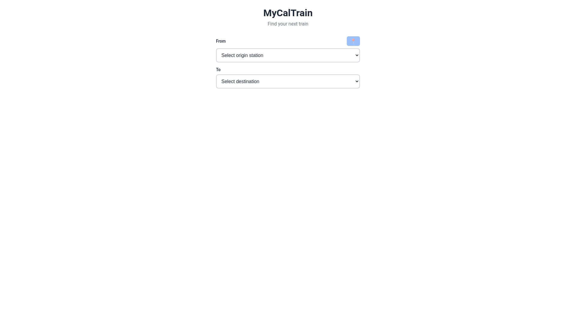 website screenshot of https://mycaltrain.pages.dev/