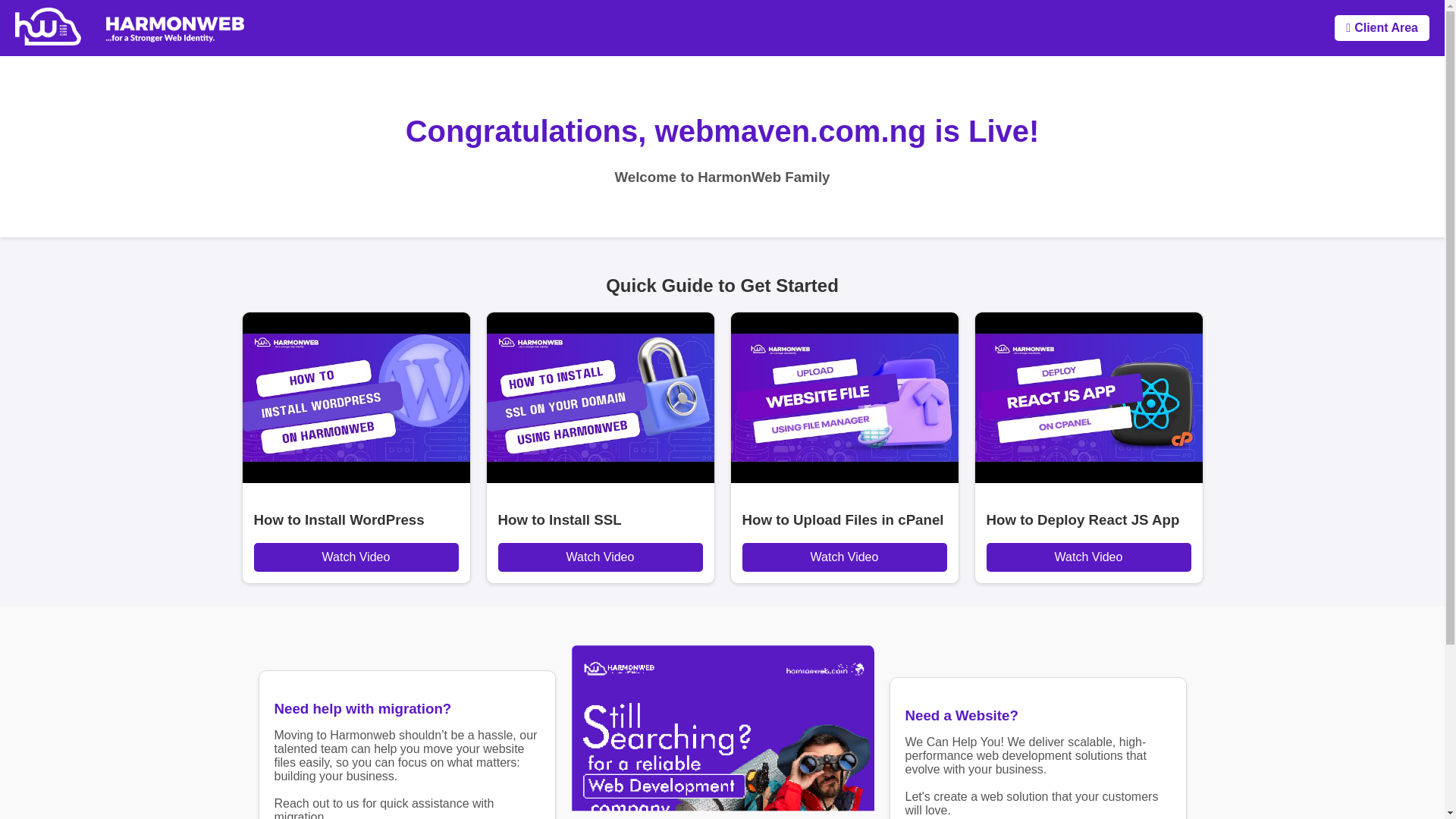 website screenshot of https://webmaven.com.ng/