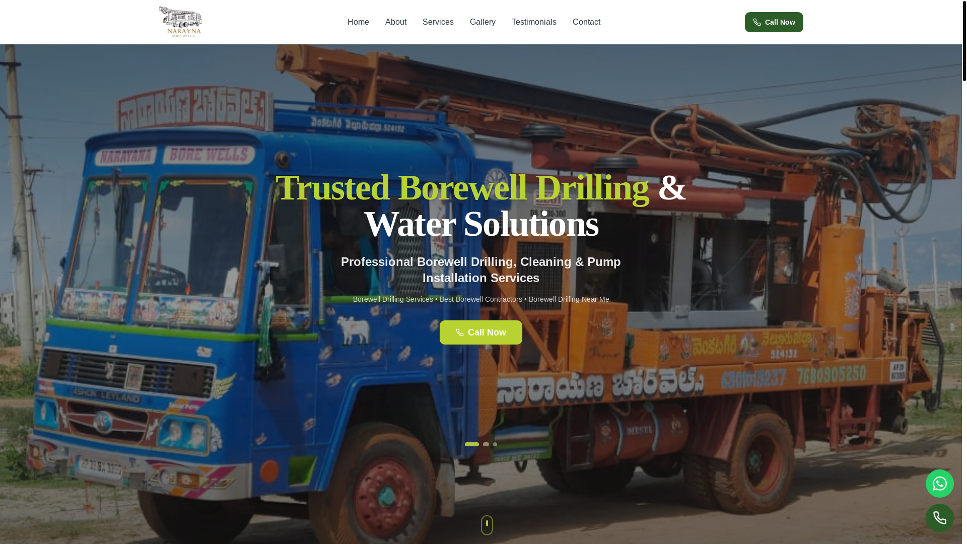 website screenshot of https://narayanaborewells.com/