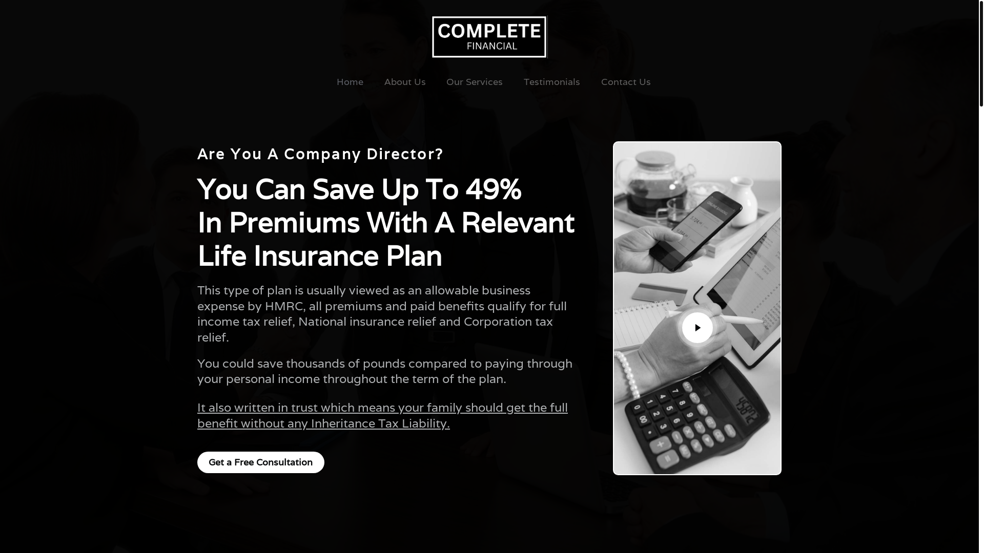 website screenshot of https://completefinanciallabs.com/