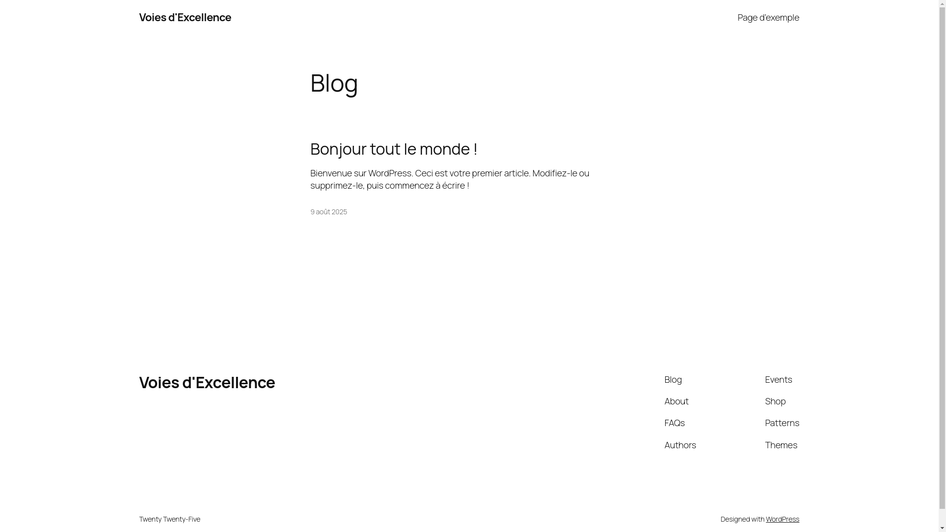 website screenshot of https://voiesdexcellence.com/