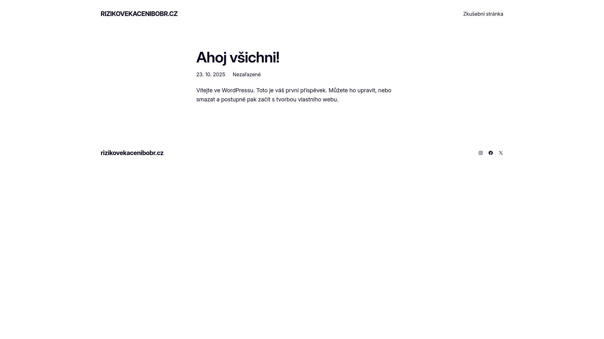 website screenshot of https://rizikovekacenibobr.cz/
