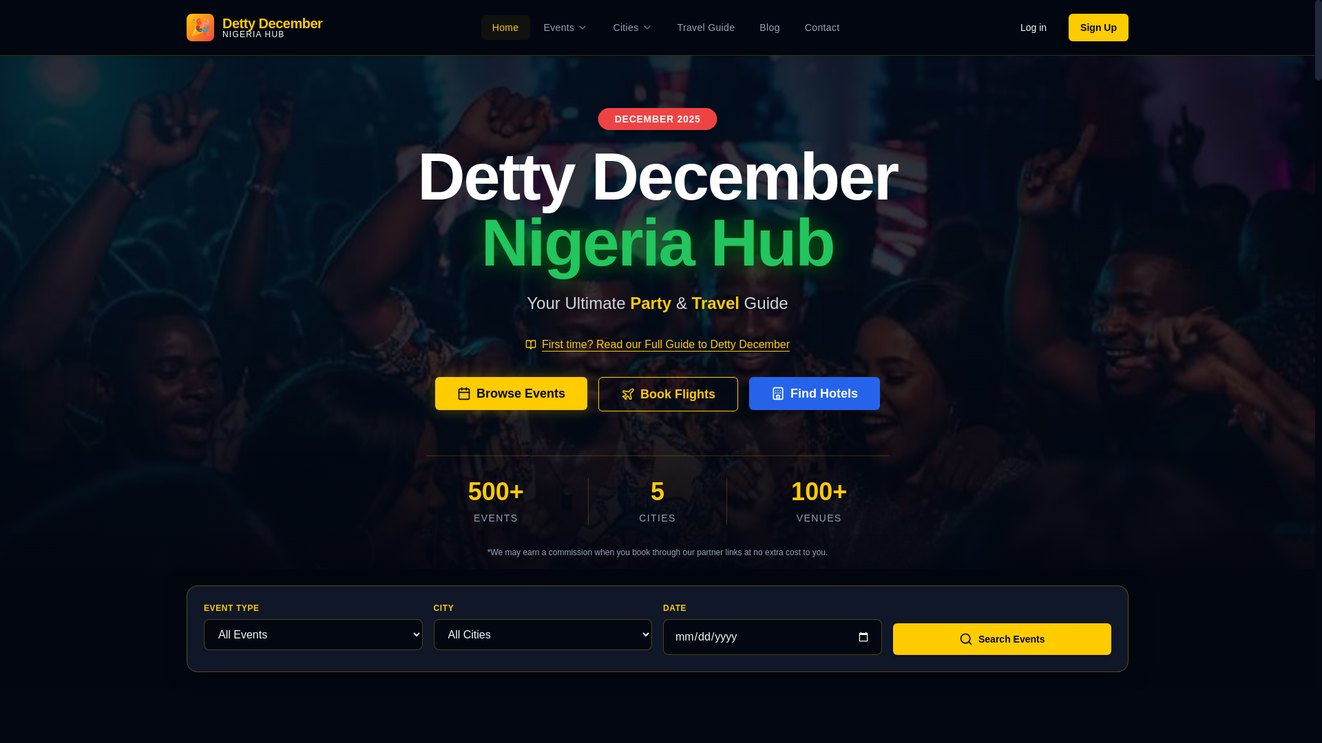website screenshot of https://dirtydecembernigeria.com/