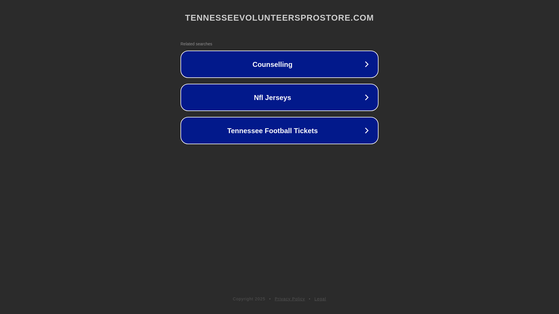 website screenshot of https://tennesseevolunteersprostore.com/