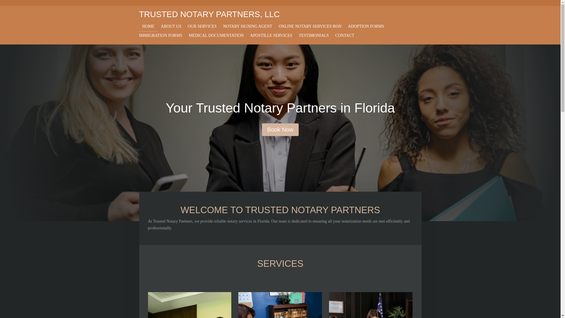 website screenshot of https://trustednotarypartners.com/