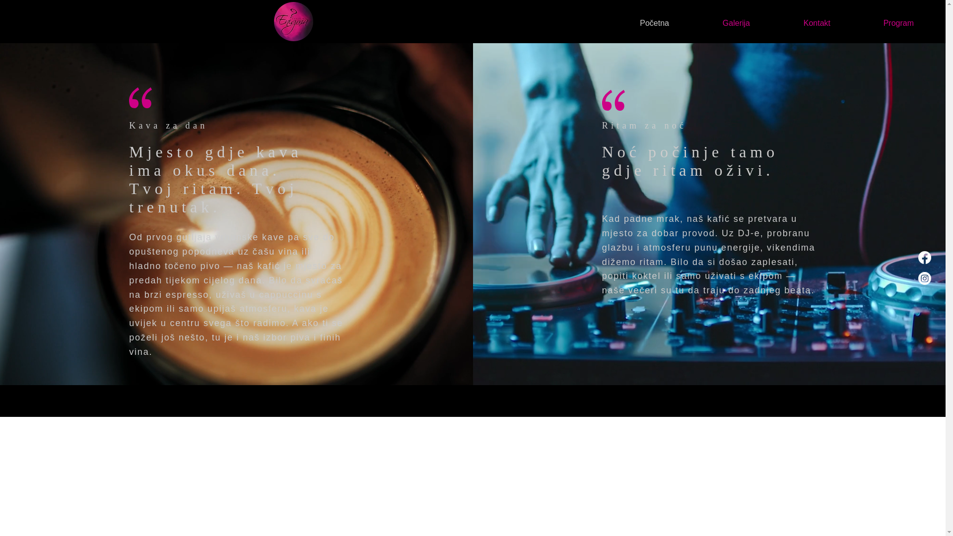 website screenshot of https://caffebarenigma.com/