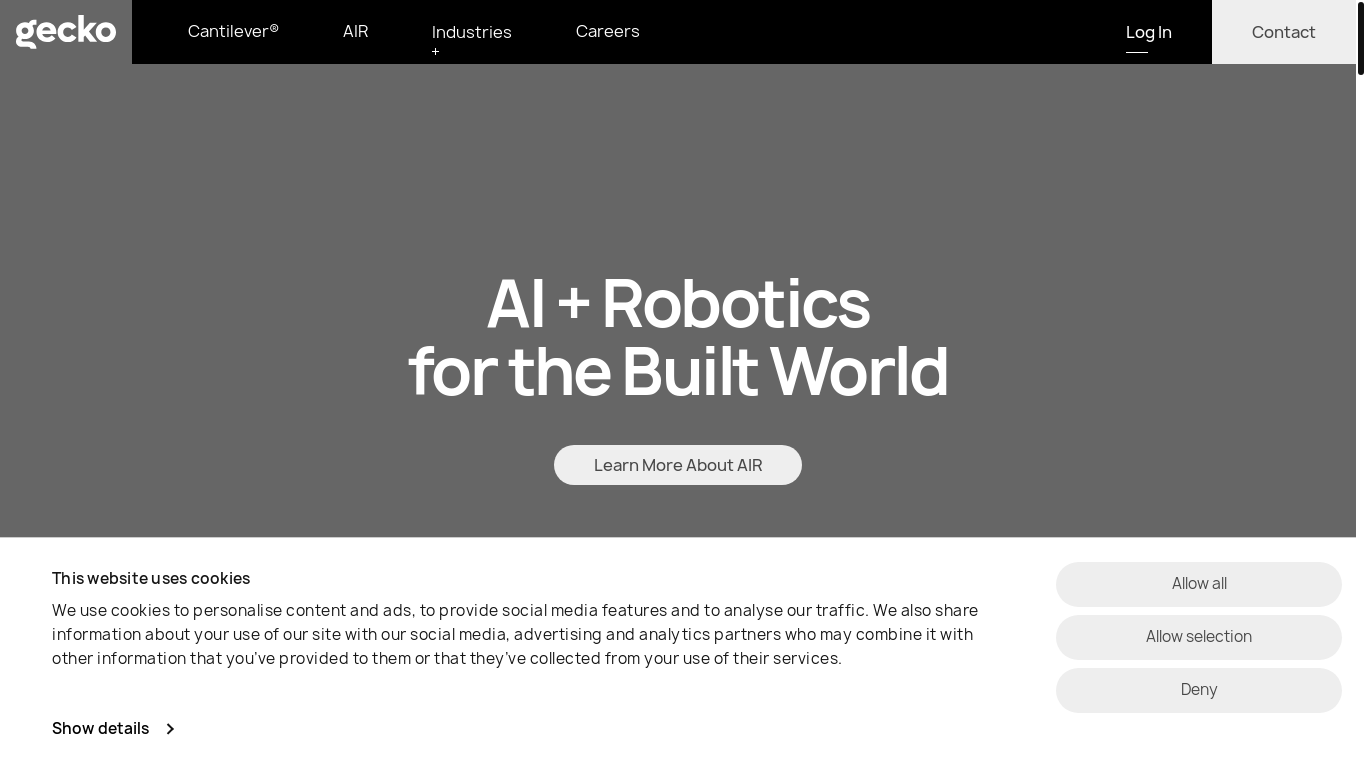 website screenshot of https://login.geckorobotics.com