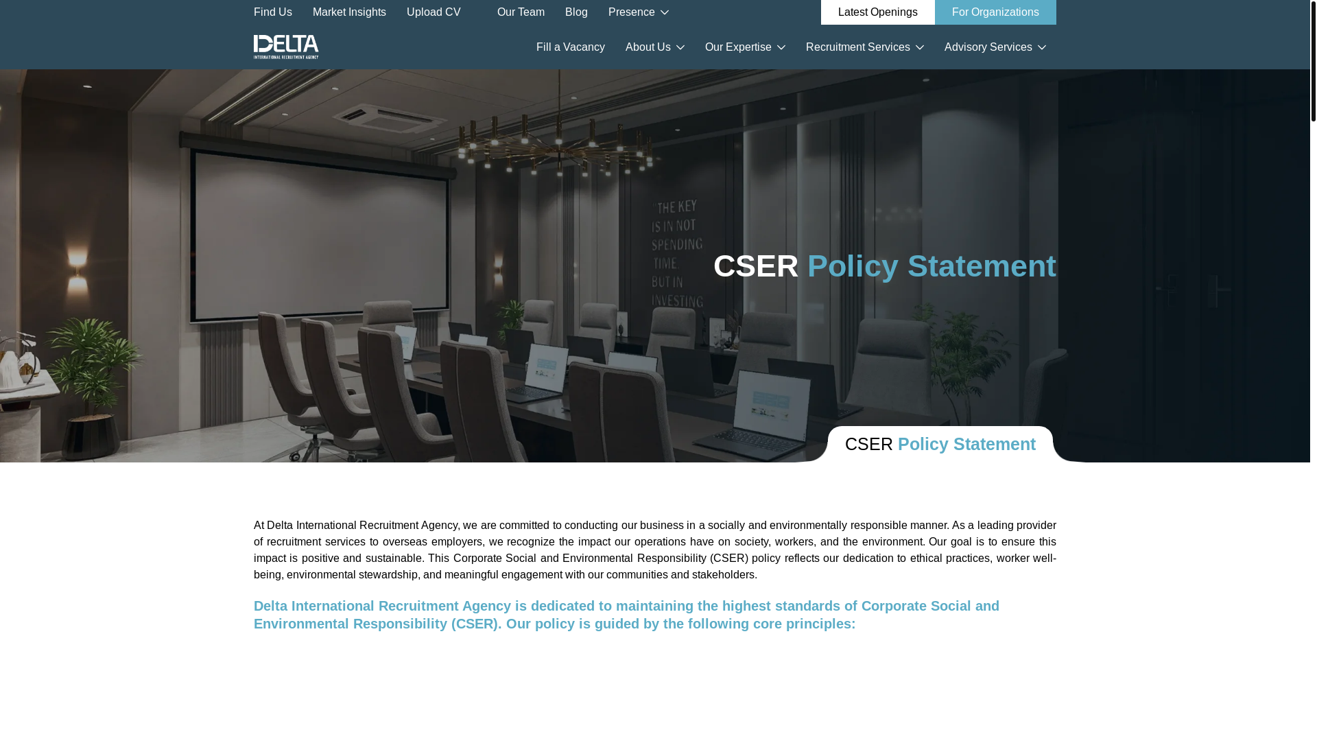 website screenshot of https://ditrc-d58243.webflow.io/cser-policy-statement