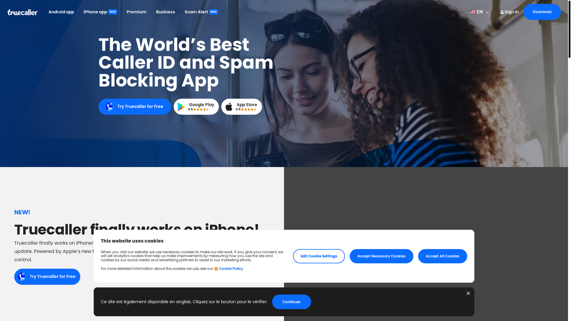 website screenshot of https://truecaller-web-main.pages.dev/