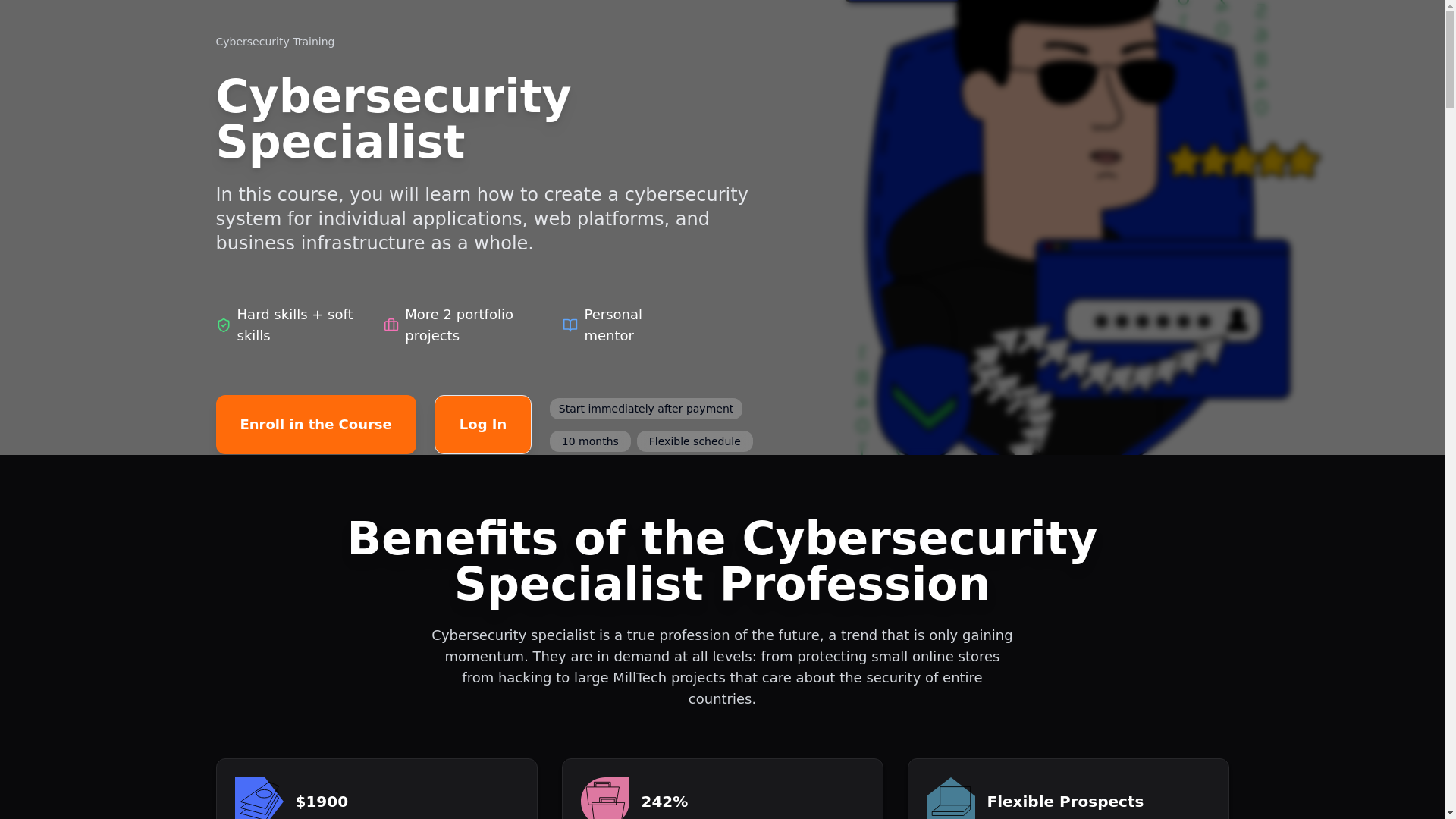 website screenshot of https://cyber-specialist.org/