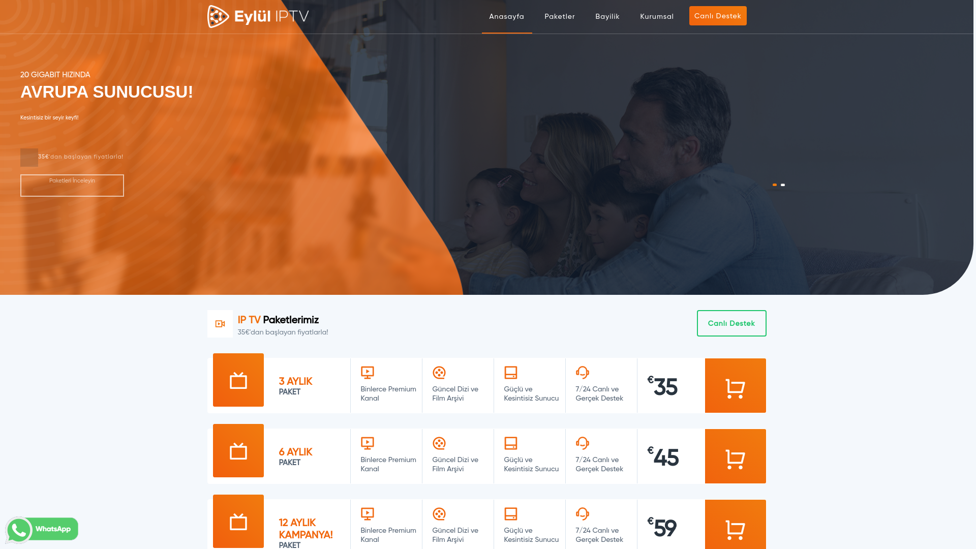 website screenshot of https://hemen-iptv.com/