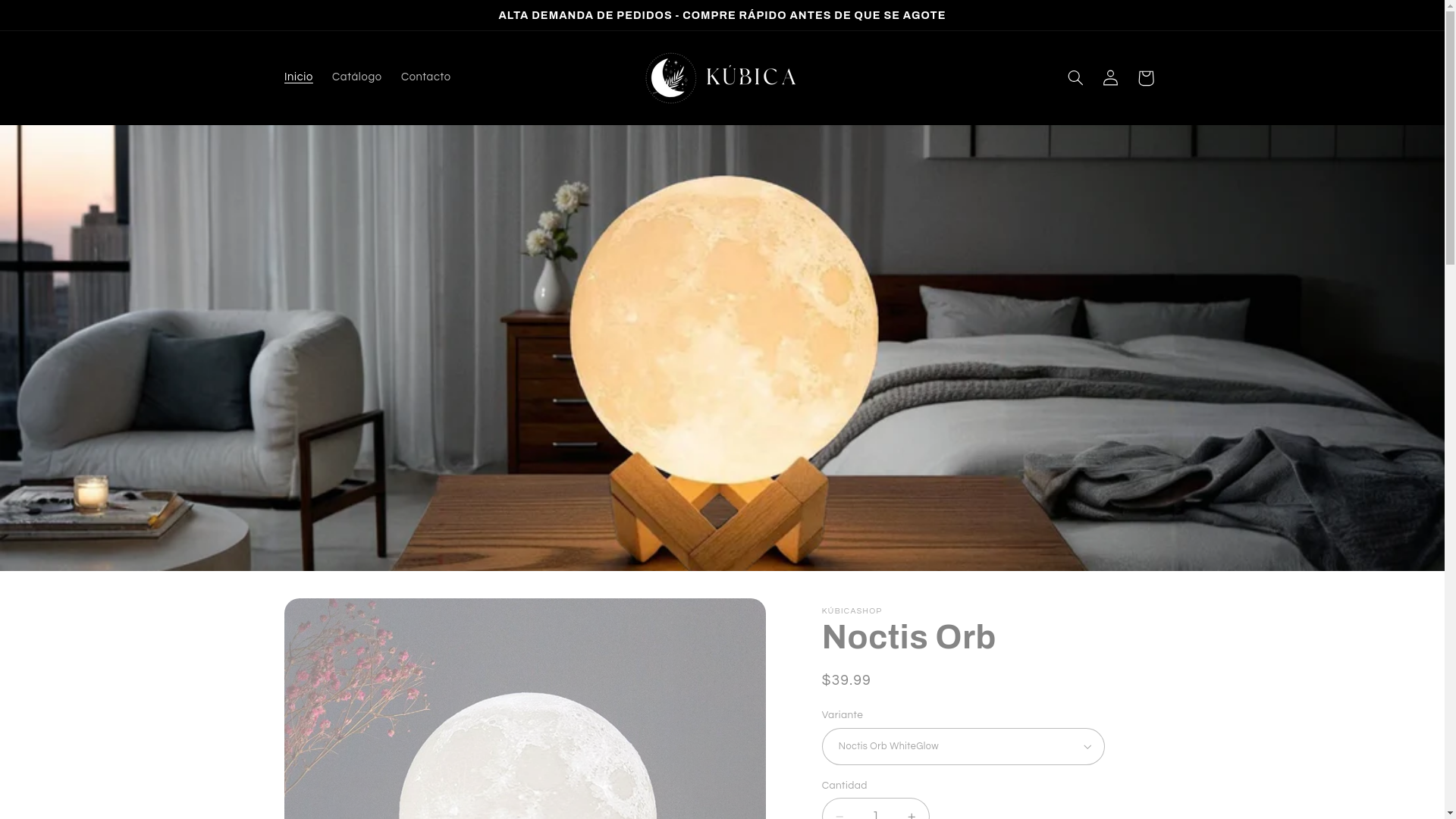 website screenshot of https://kubicashop.com/