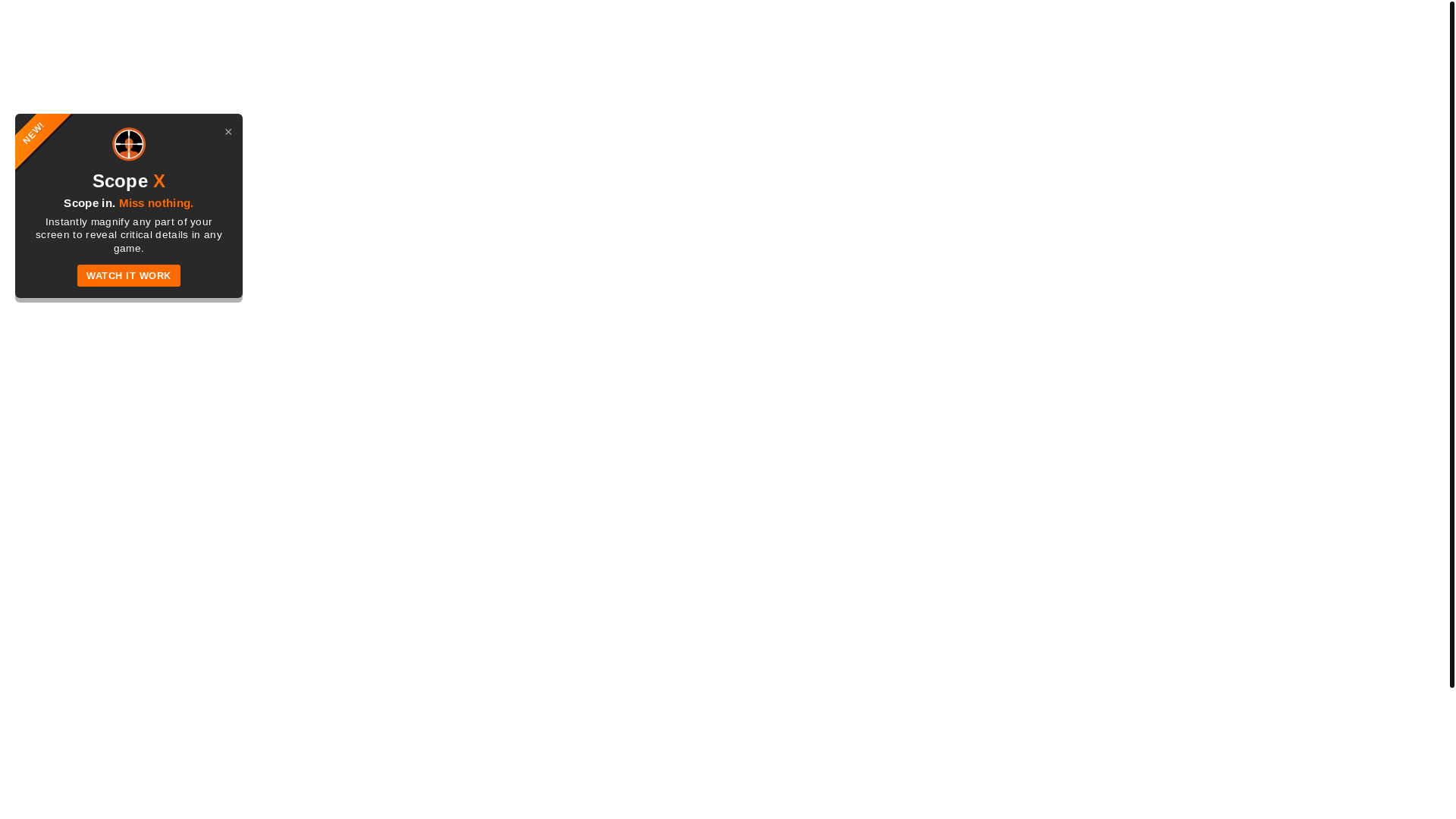website screenshot of https://crosshairx.gg/crosshairv2.html
