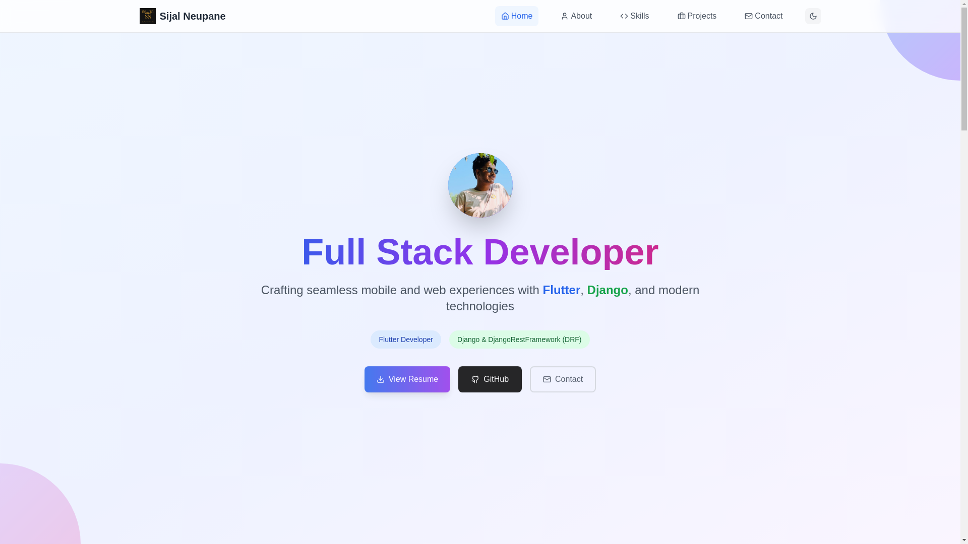 website screenshot of https://sijalneupane.tech/