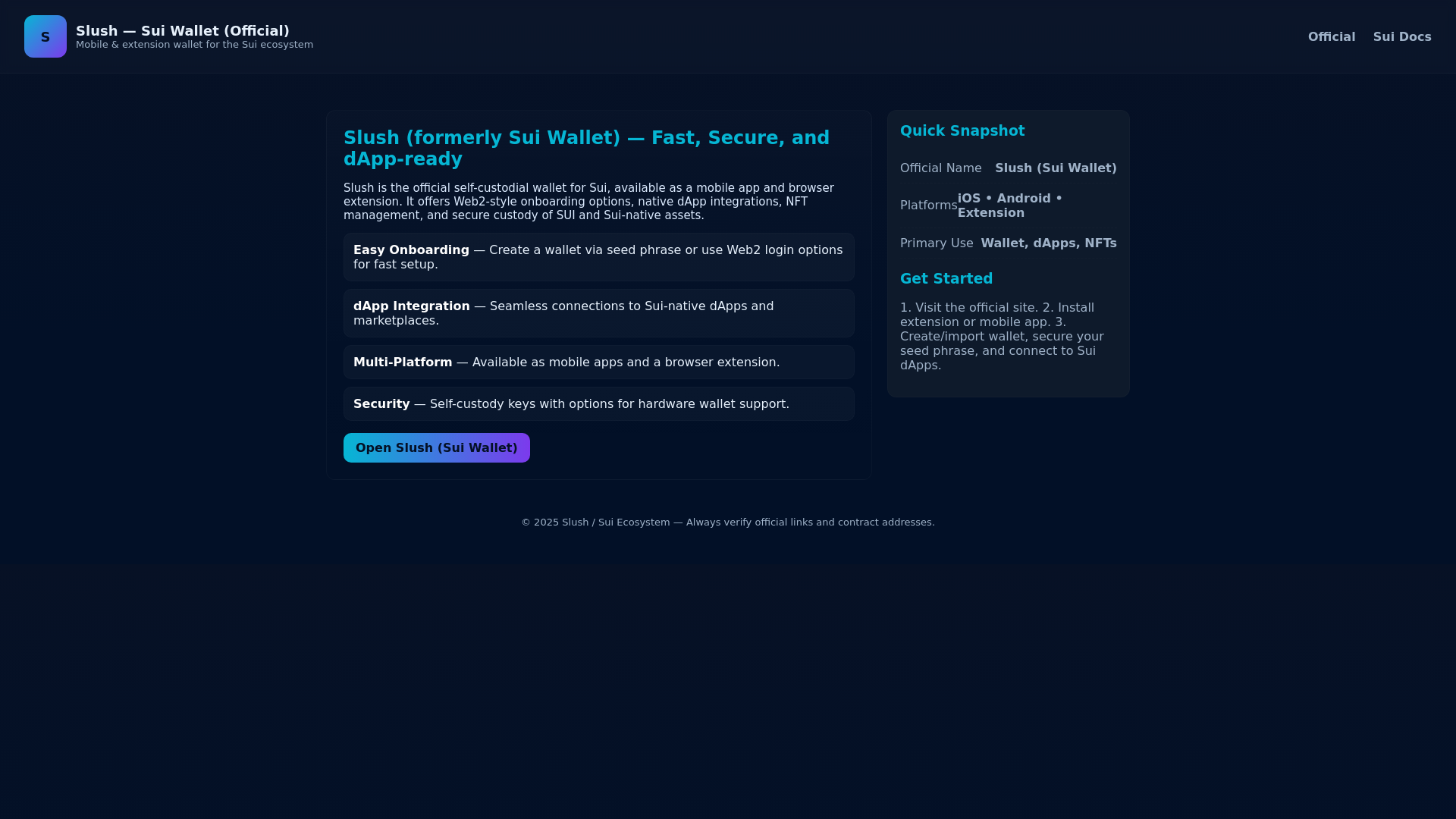 website screenshot of https://suiiwallet.pages.dev/