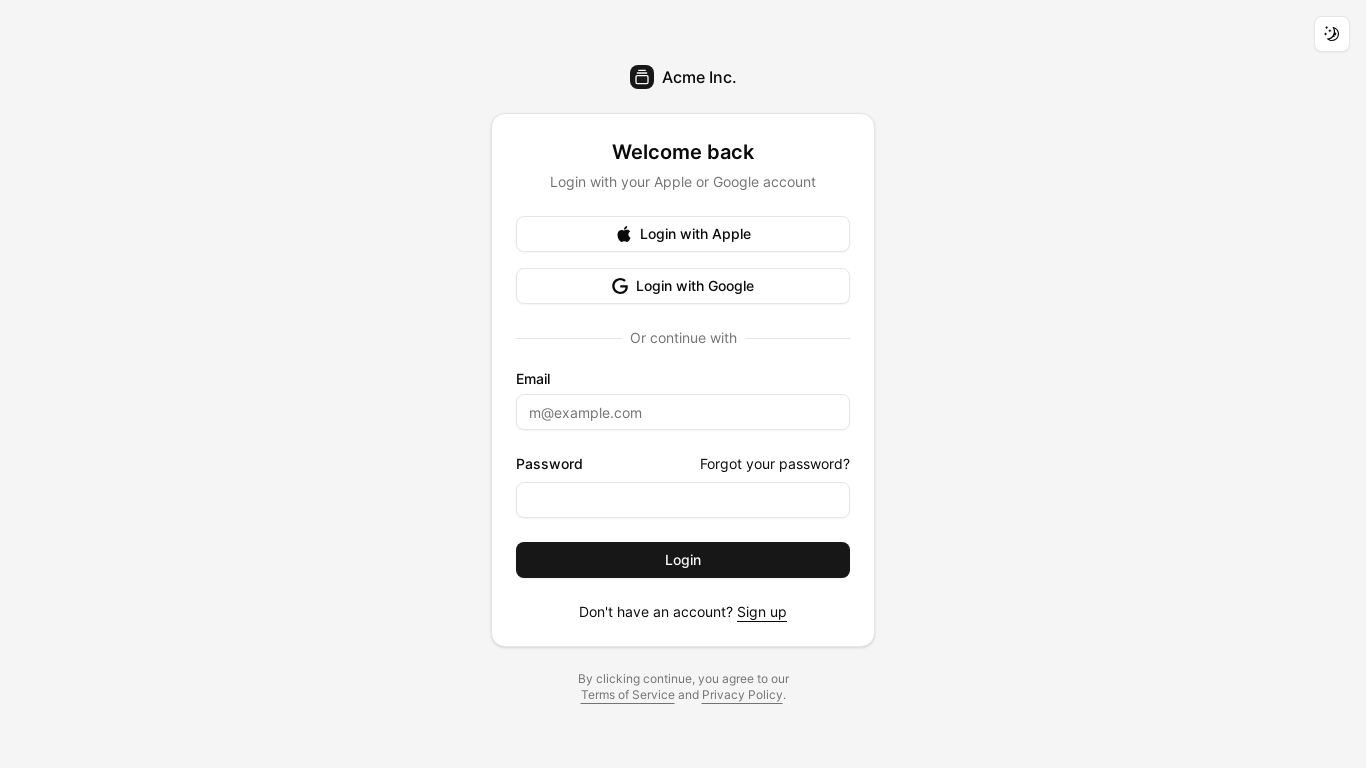website screenshot of https://auth-admin-testing.pages.dev/