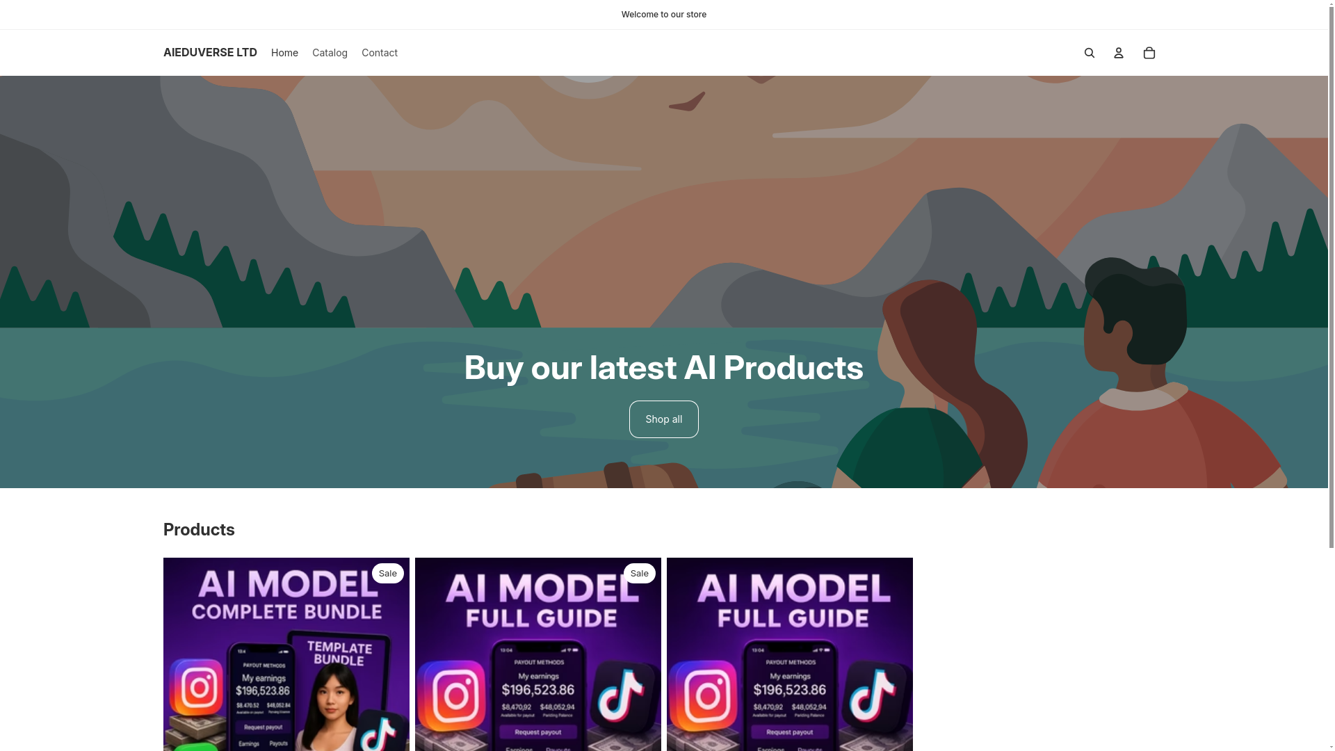 website screenshot of https://eduniverse.shop/