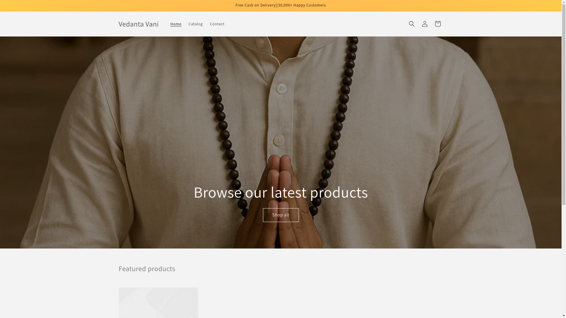website screenshot of https://vedantavani.in/