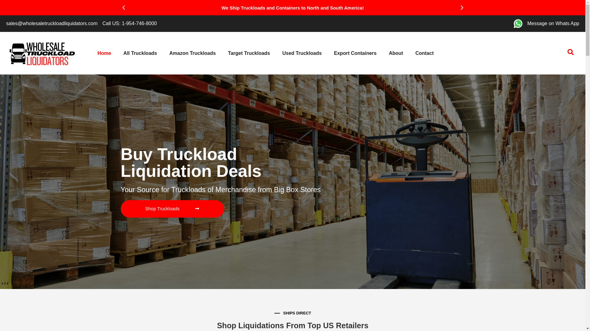 website screenshot of https://wholesaletruckloadliquidators.com/