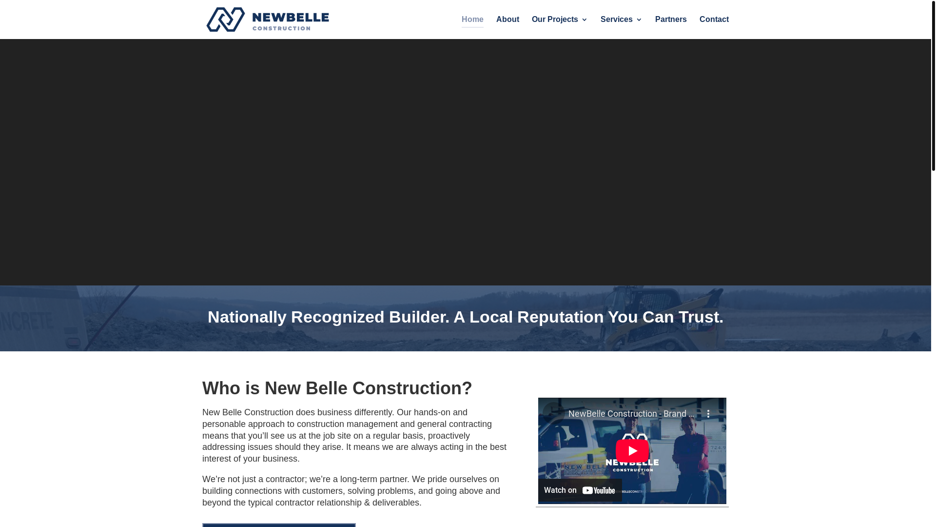 website screenshot of https://newbelleconstructionco.com/