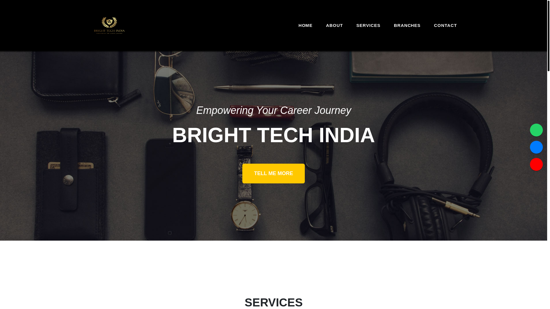 website screenshot of https://brightechindia.in/