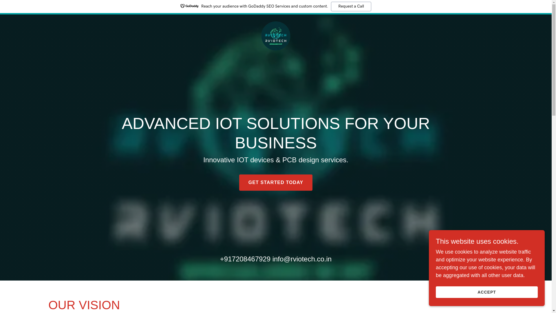 website screenshot of https://rviotech.co.in/