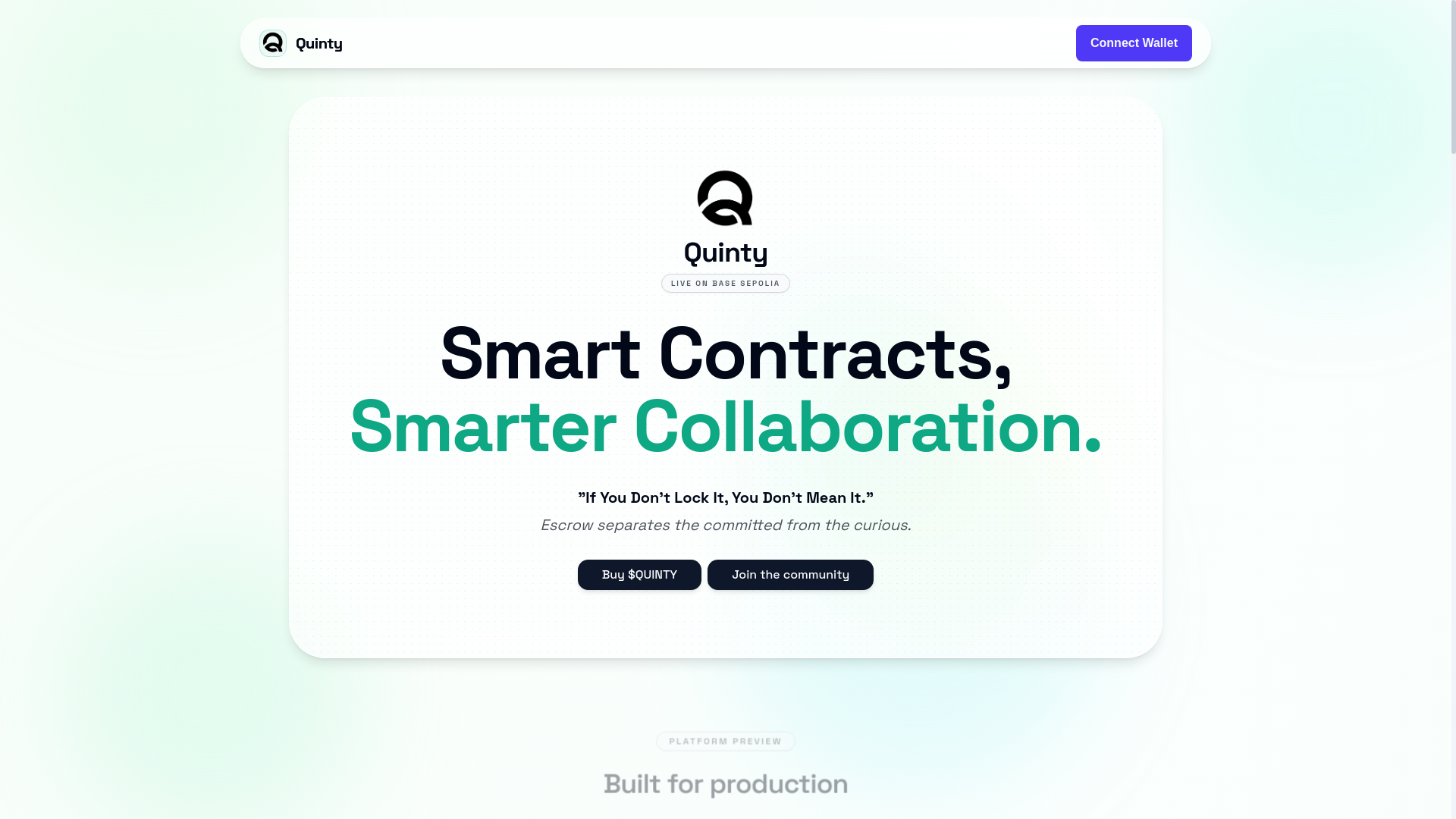 website screenshot of https://quinty.world/