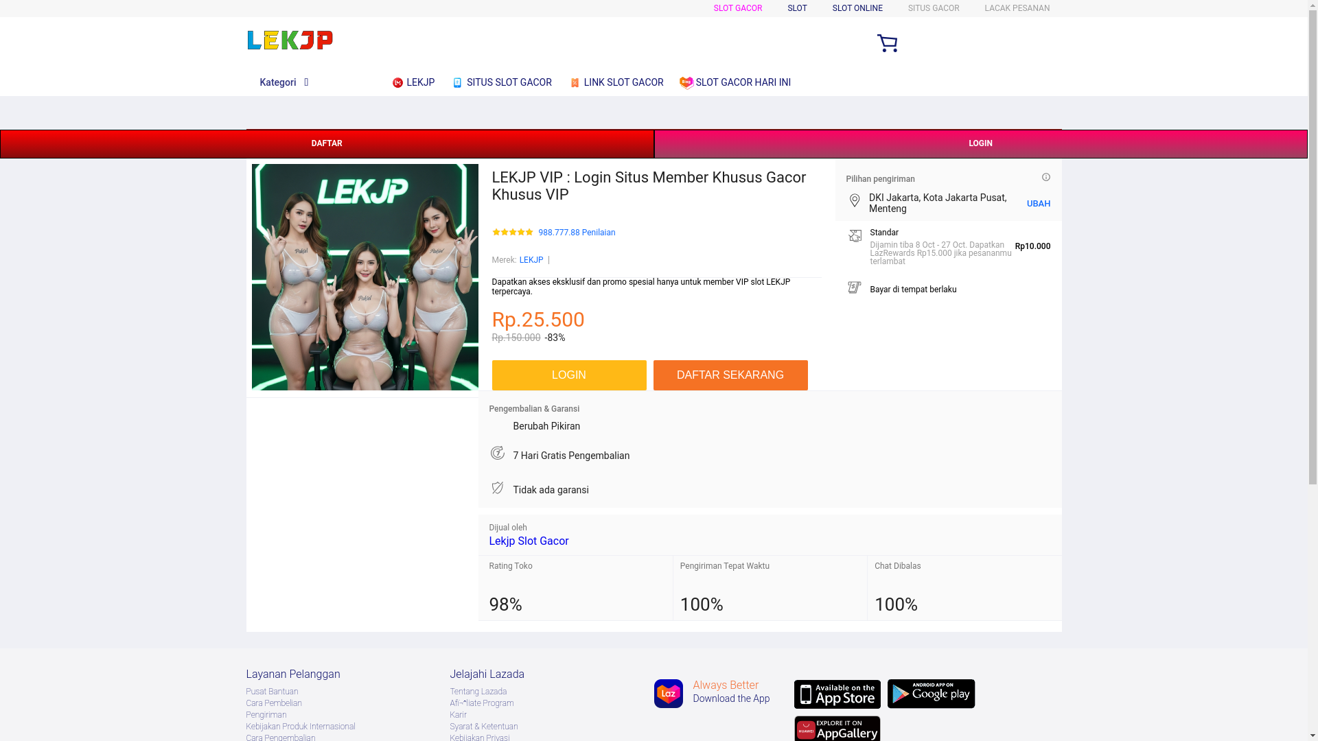 website screenshot of https://lekjp-vip.pages.dev/