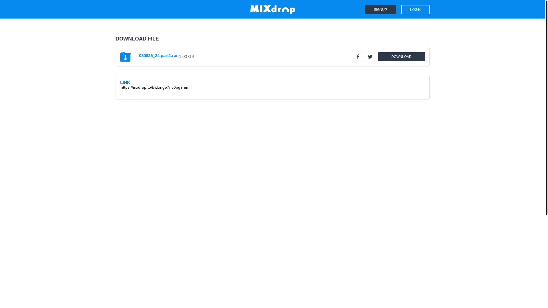 website screenshot of https://mxdrop.to/f/wlxnge7nc0pg8nm