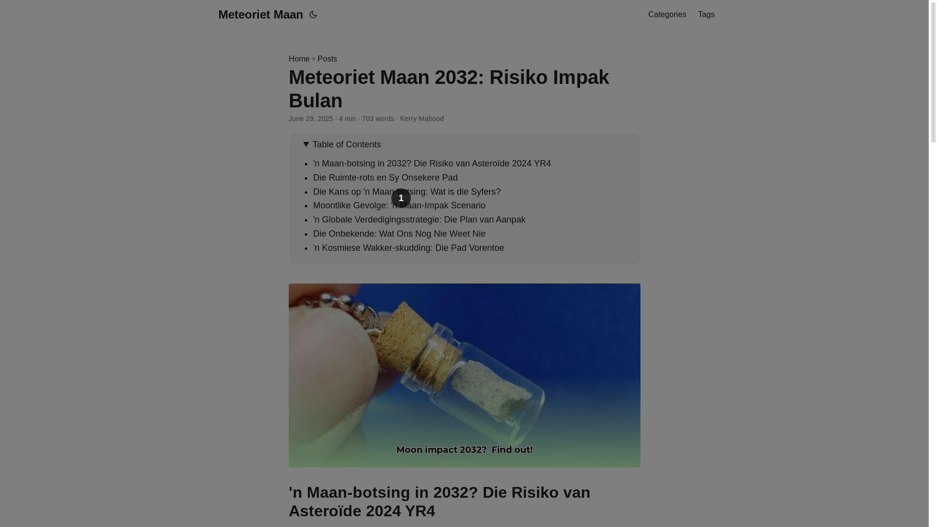 website screenshot of https://meteoriet-maan.pages.dev/
