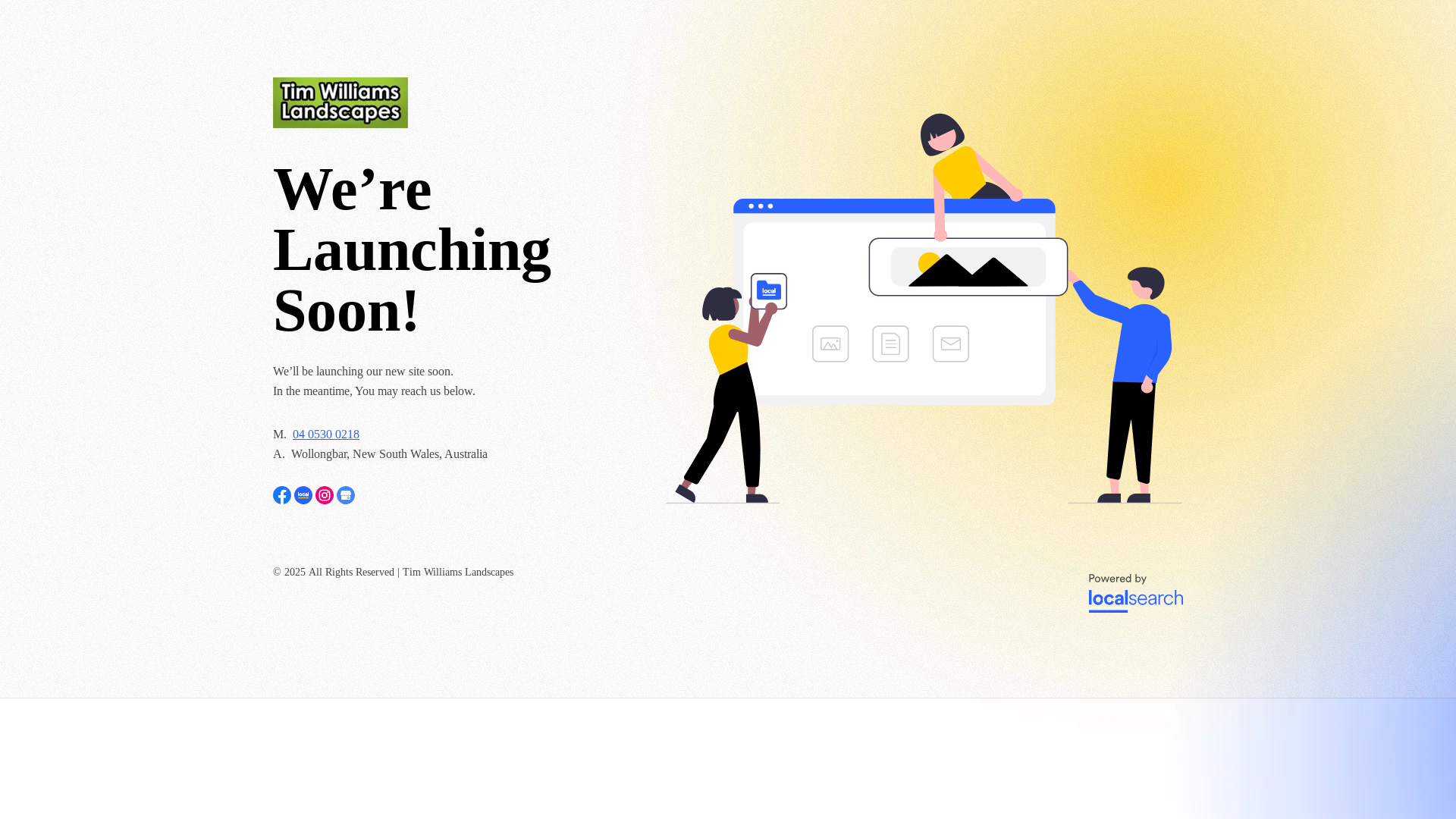 website screenshot of https://timwilliamslandscapes.com.au/
