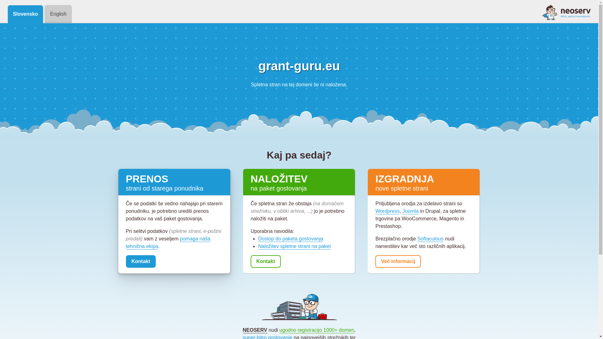 website screenshot of https://grant-guru.eu/