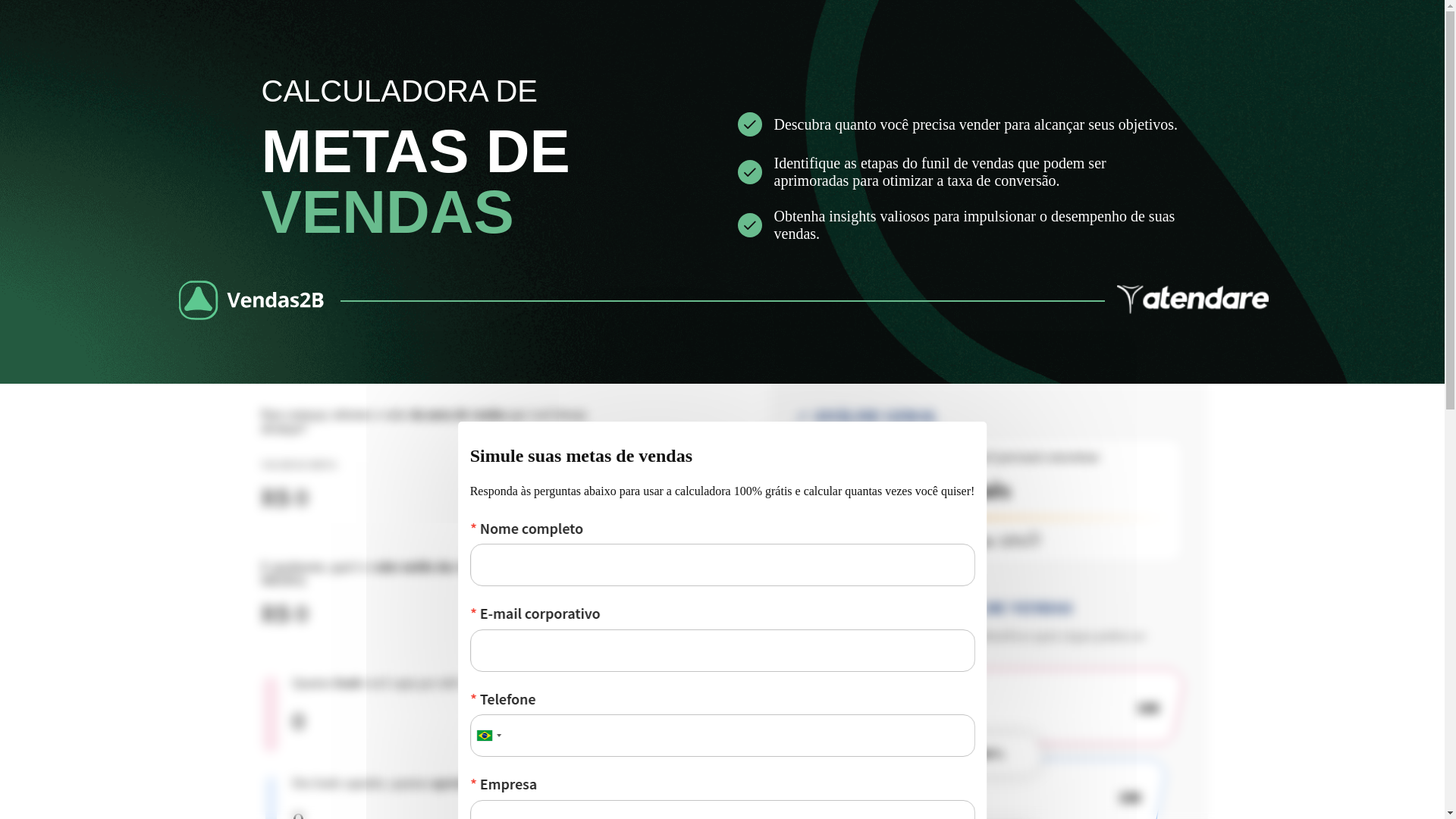 website screenshot of https://calculadoravendas2b.pages.dev/