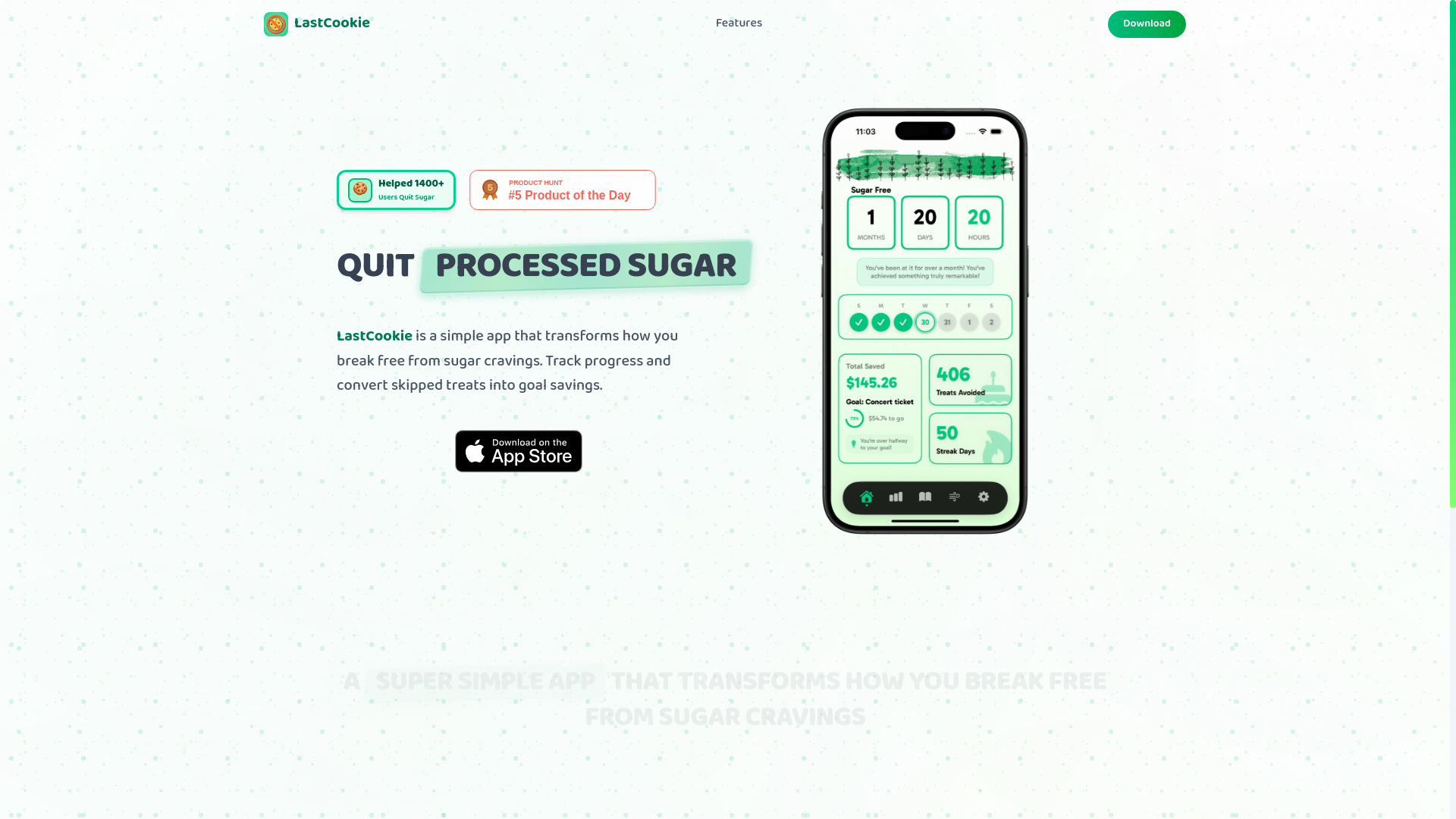 website screenshot of https://quitsugarapp.pages.dev/