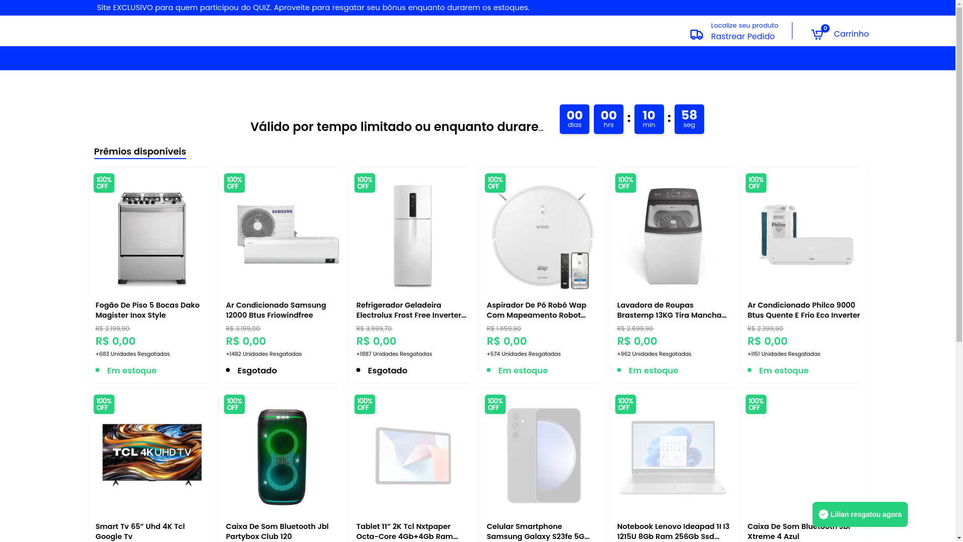 website screenshot of https://lojaastraq.site/
