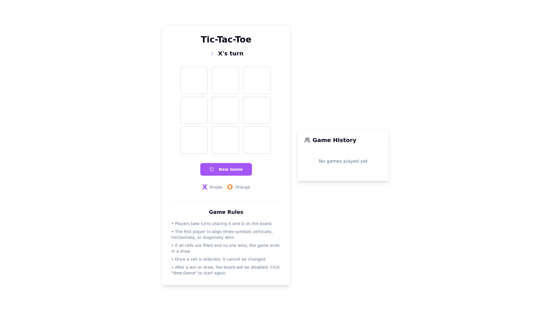 website screenshot of https://tictaktoegame.online/