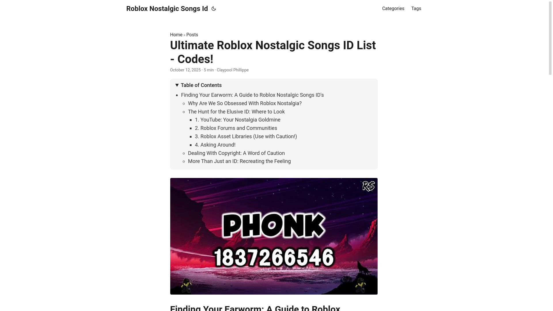 website screenshot of https://roblox-nostalgic-songs-id.pages.dev/