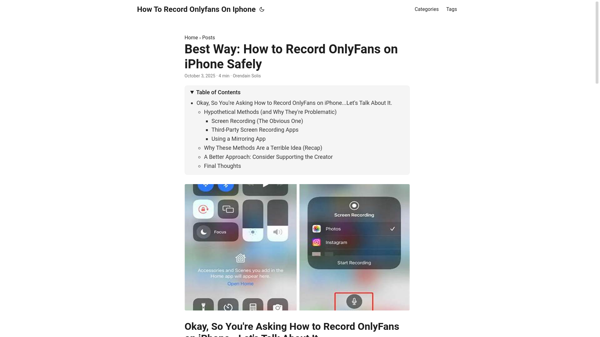 website screenshot of https://how-to-record-onlyfans-on-iphone.pages.dev/
