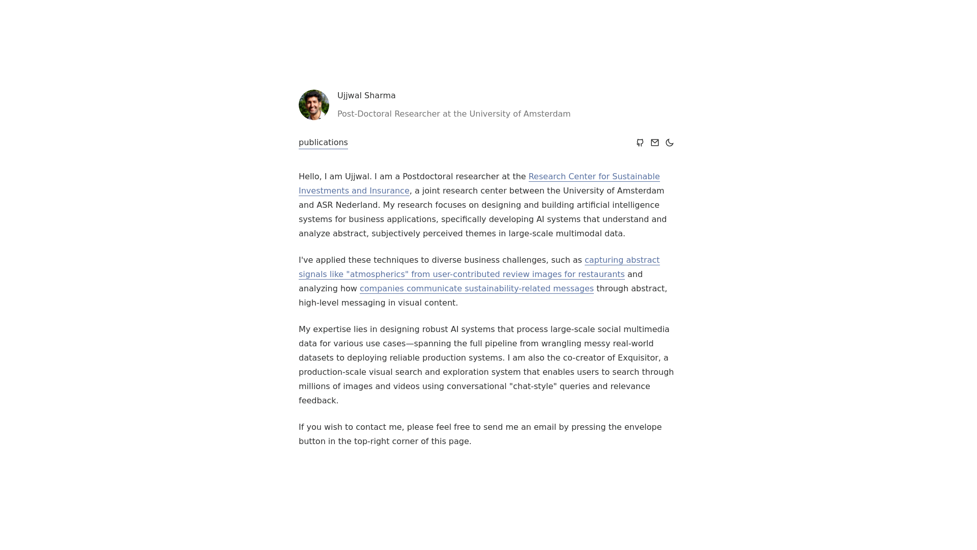 website screenshot of https://ujjwal-sharma.pages.dev/