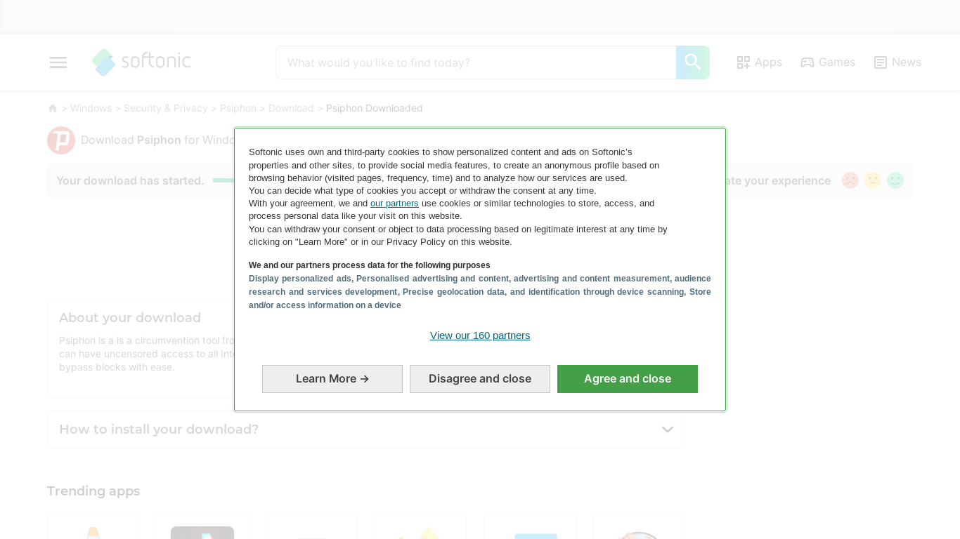 website screenshot of https://en.softonic.com/download/psiphon/windows/post-download?dt=internalDownload
