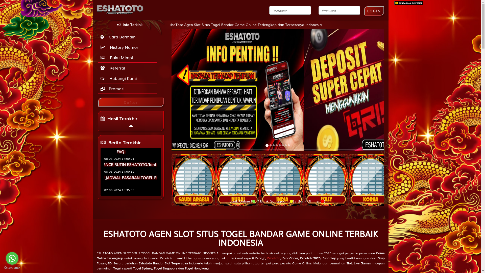 website screenshot of https://eshaplay26.site/