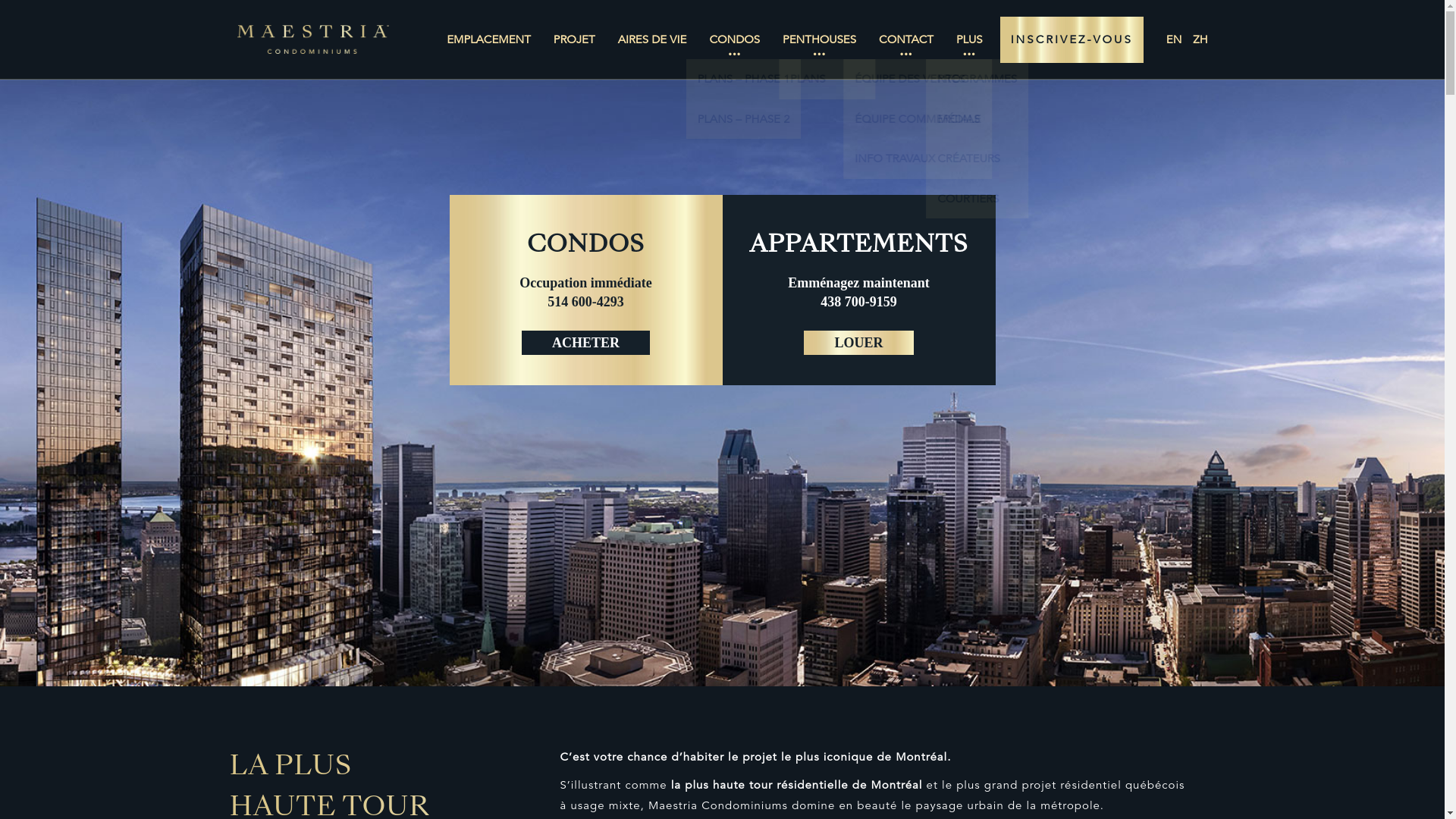 website screenshot of https://www.maestriacondos.com/