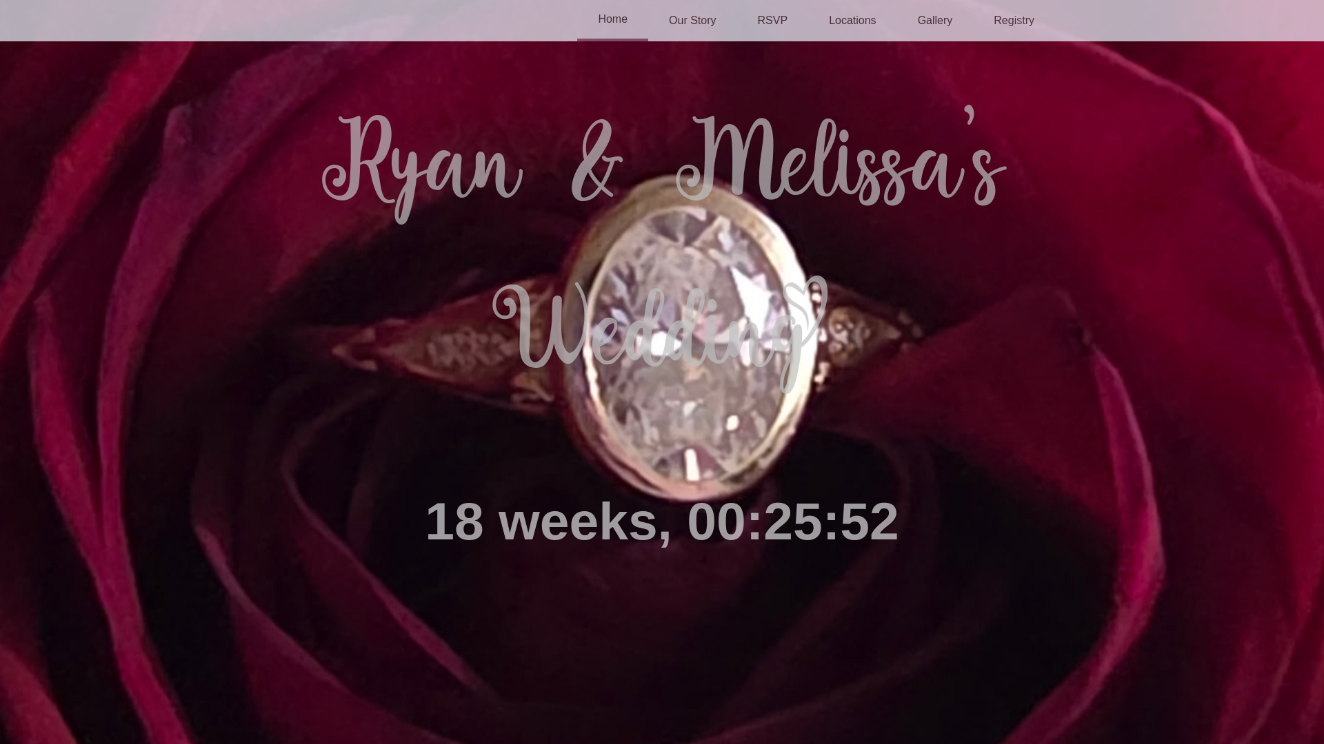 website screenshot of https://ryanandmelissaswedding.com/